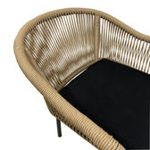 Scaun din aluminiu Legana cadru antracit-ratan, Natural, 56x66x82 cm, foto produs