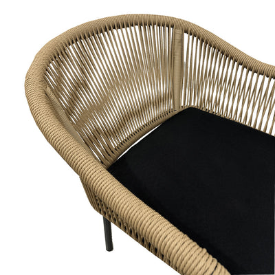 Scaun din aluminiu Legana cadru antracit-ratan, Natural, 56x66x82 cm, foto produs