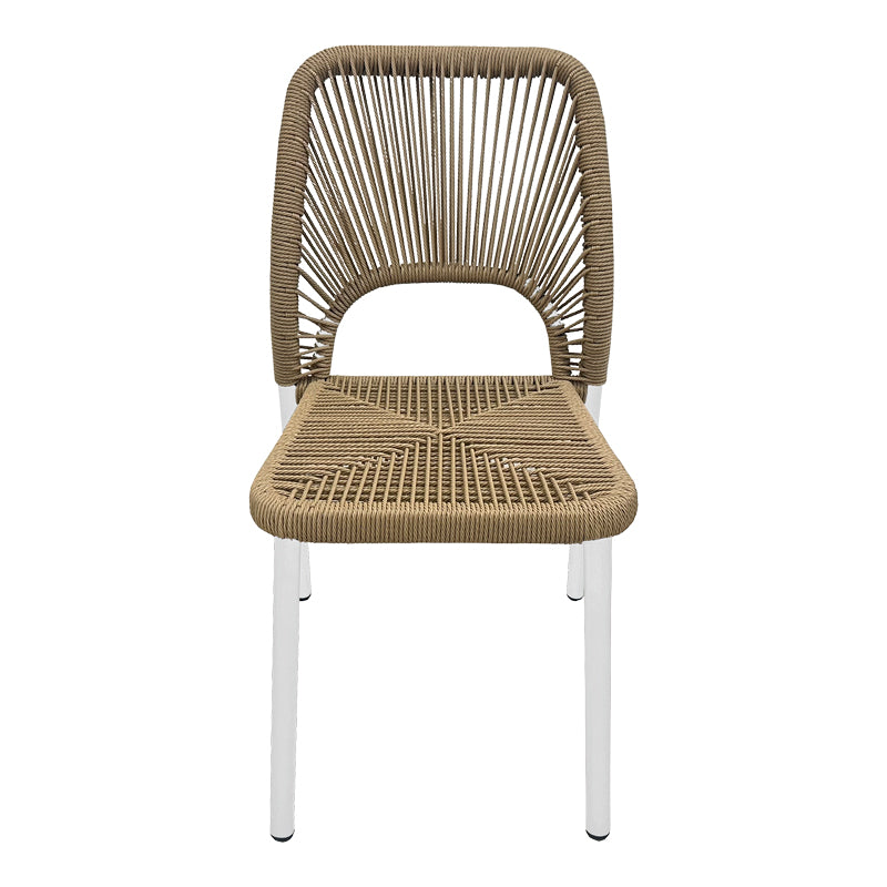 Scaun din aluminiu Norture, Alb-Ratan, 45x63x82 cm, perspectiva suplimentara