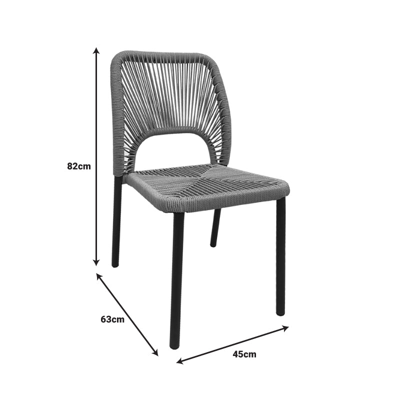 Scaun din aluminiu Norture, Antracit-Ratan, 45x63x82 cm, foto produs 6