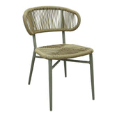 Scaun din aluminiu-pe ratan Agus stivuibil maro, 55x63x77 cm