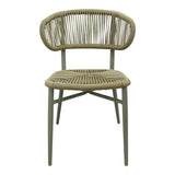 Scaun din aluminiu-pe ratan Agus stivuibil, maro, 55x63x77 cm