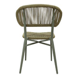Scaun din aluminiu-pe ratan Agus stivuibil, maro, 55x63x77 cm