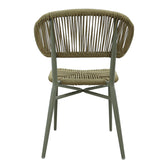 Scaun din aluminiu-pe ratan Agus stivuibil, maro, 55x63x77 cm, foto produs
