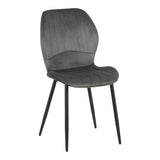 Scaun cu funcție de accent Jelour, Catifea, Galbenă, 46x60x84 cm - Antracit