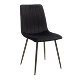 Scaun cu tapiterie din catifea galbena, Noor, Catifea și metal, 44x53x86 cm - Negru