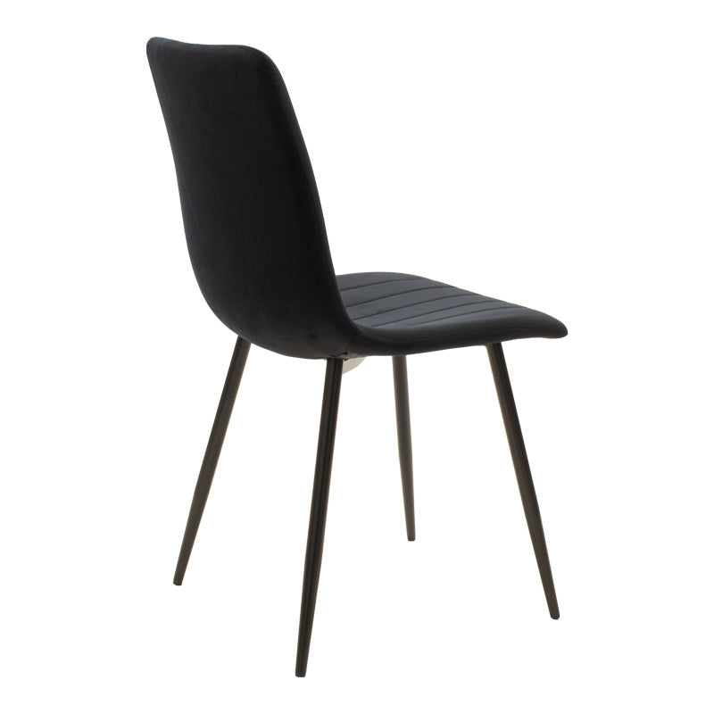 Scaun cu tapiterie din catifea galbena, Noor, Catifea și metal, 44x53x86 cm - Negru