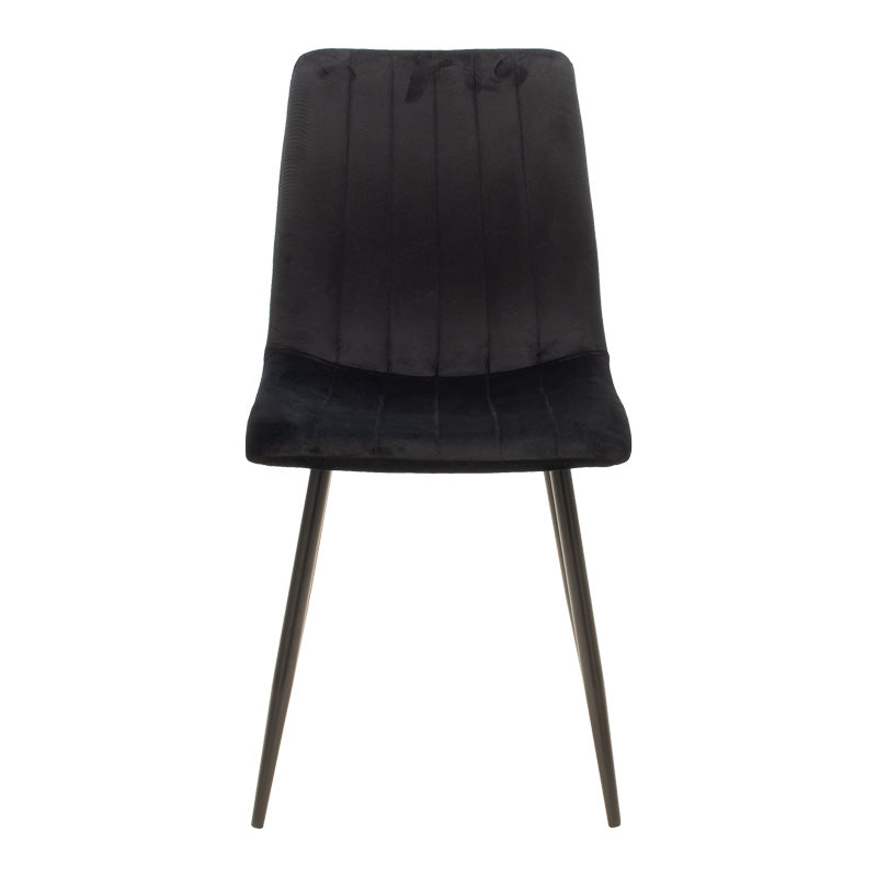 Scaun cu tapiterie din catifea galbena, Noor, Catifea și metal, 44x53x86 cm - Negru