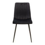 Scaun cu tapiterie din catifea galbena, Noor, Catifea și metal, 44x53x86 cm - Negru