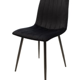 Scaun cu tapiterie din catifea galbena, Noor, Catifea și metal, 44x53x86 cm - Negru