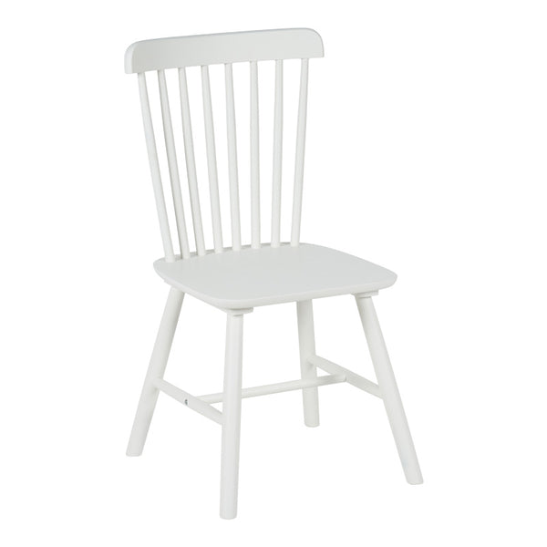 Scaun din lemn de cauciuc Melia, Lemn, Alb, 45x51x87 cm