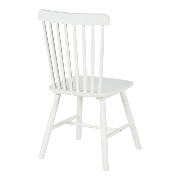 Scaun din lemn de cauciuc Melia, Lemn, Alb, 45x51x87 cm