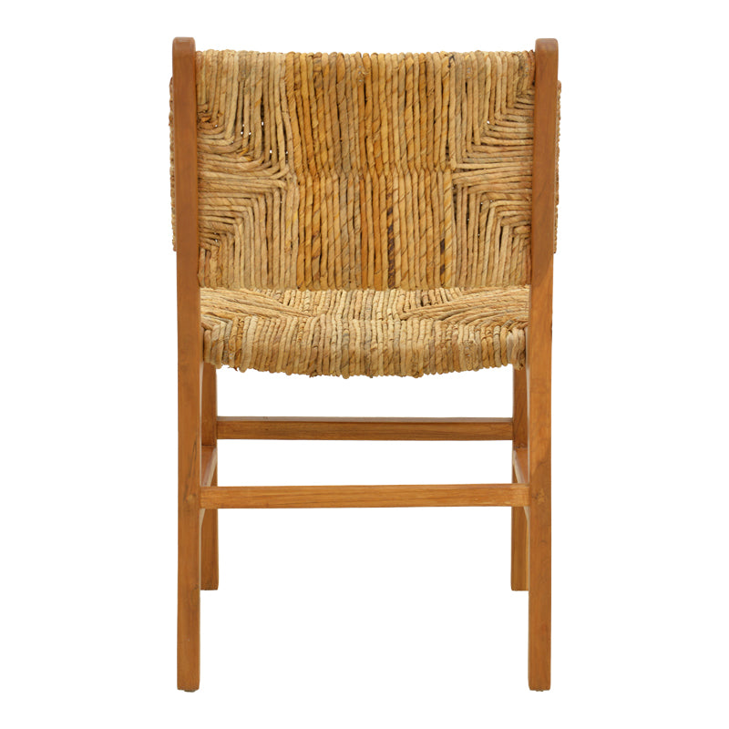 Scaun din lemn de teak și paie Refane, Lemn și Paie, Natur, 50x58x85 cm