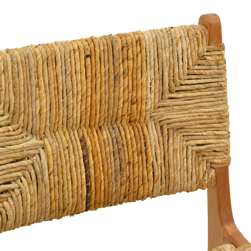 Scaun din lemn de teak și paie Refane, Lemn și Paie, Natur, 50x58x85 cm