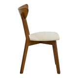 Scaun din lemn masiv Canon, cu tapițerie gri-bej, rubberwood, 43x43x79 cm - Crem