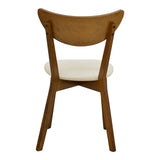 Scaun din lemn masiv Canon, cu tapițerie gri-bej, rubberwood, 43x43x79 cm - Crem