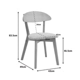Scaun din lemn masiv Canon, cu tapițerie gri-bej, rubberwood, 43x43x79 cm
