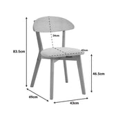 Scaun din lemn masiv Canon, cu tapițerie gri-bej, rubberwood, 43x43x79 cm, imagine suplimentara