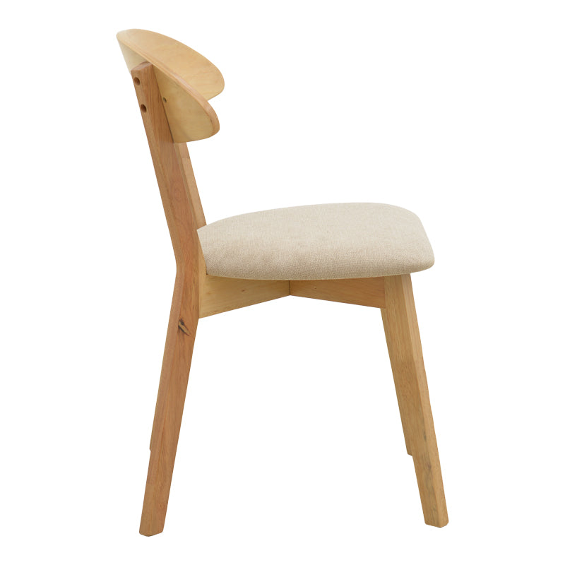 Scaun din lemn masiv Canon, cu tapițerie gri-bej, rubberwood, 43x43x79 cm