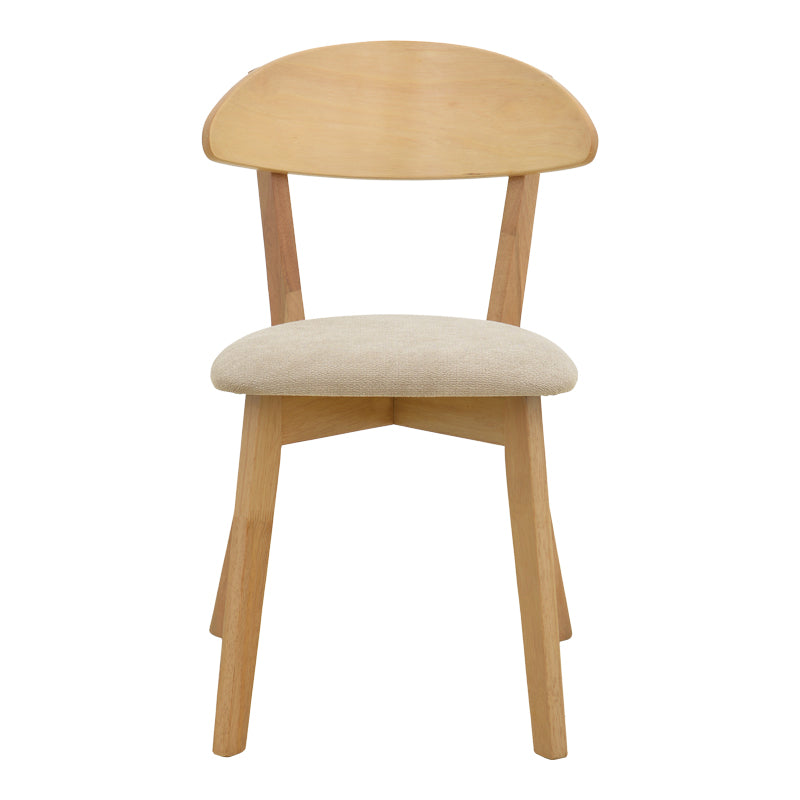 Scaun din lemn masiv Canon, cu tapițerie gri-bej, rubberwood, 43x43x79 cm
