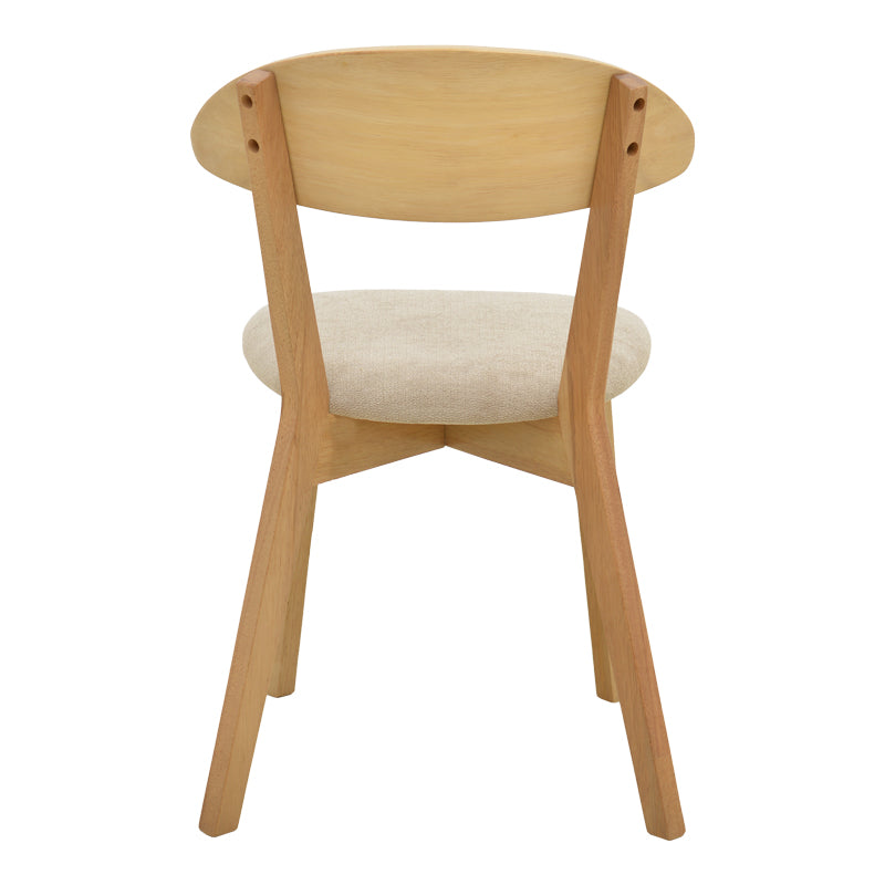 Scaun din lemn masiv Canon, cu tapițerie gri-bej, rubberwood, 43x43x79 cm