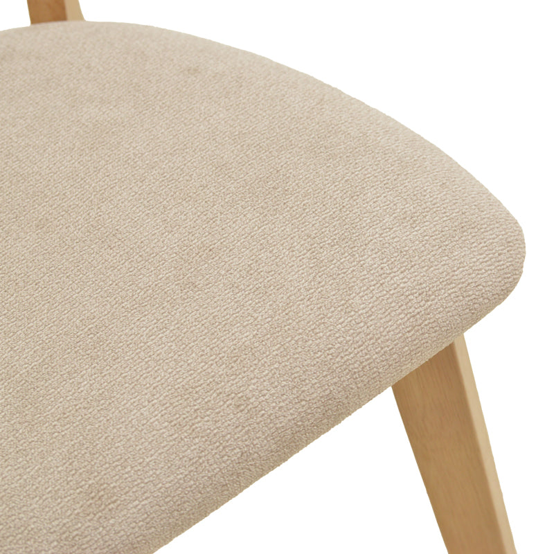 Scaun din lemn masiv Canon, cu tapițerie gri-bej, rubberwood, 43x43x79 cm