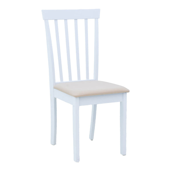 Scaun din lemn Houston, rubberwood, finisaj, Alb - Nuc, 40x49x94 cm