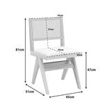 Scaun din lemn Winslow, alb, 46x58x80 cm