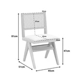 Scaun din lemn Winslow, alb, 46x58x80 cm, imagine suplimentara