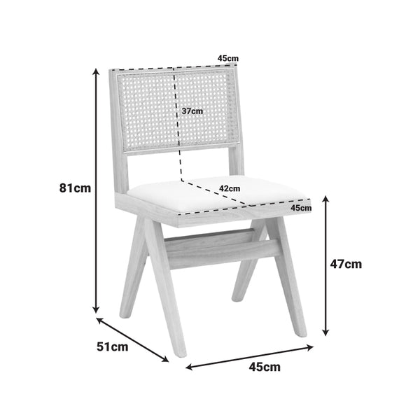 Scaun din lemn Winslow, alb, 46x58x80 cm
