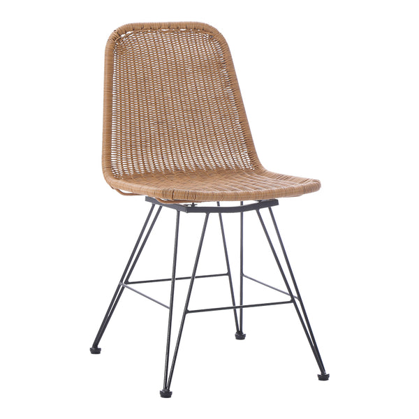 Scaun din ratan Pamela pe rattan, Natural, 44x58x82 cm