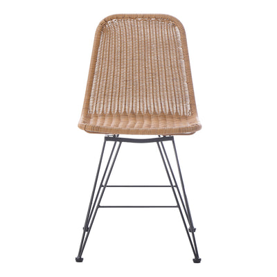 Scaun din ratan Pamela pe rattan, Natural, 44x58x82 cm, foto produs