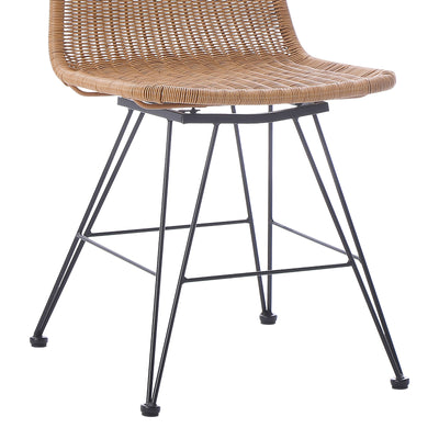 Scaun din ratan Pamela pe rattan, Natural, 44x58x82 cm, foto produs 8