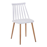Scaun dining Aurora, Alb-Natural, polipropilena si metal, 42x50x77 cm - Alb-Natural