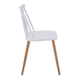 Scaun dining Aurora, Alb-Natural, polipropilena si metal, 42x50x77 cm - Alb-Natural