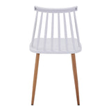Scaun dining Aurora, Alb-Natural, polipropilena si metal, 42x50x77 cm - Alb-Natural