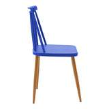Scaun dining Aurora, Alb-Natural, polipropilena si metal, 42x50x77 cm - Blue-Natural