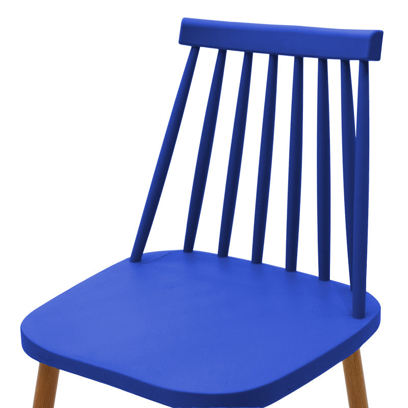 Scaun dining Aurora, Alb-Natural, polipropilena si metal, 42x50x77 cm - Blue-Natural