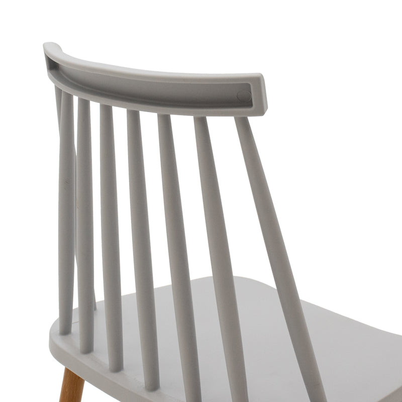Scaun dining Aurora, Alb-Natural, polipropilena si metal, 42x50x77 cm - Gri-Natural