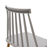 Scaun dining Aurora, Alb-Natural, polipropilena si metal, 42x50x77 cm - Gri-Natural