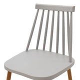 Scaun dining Aurora, Alb-Natural, polipropilena si metal, 42x50x77 cm - Gri-Natural