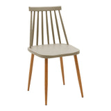 Scaun dining Aurora, Alb-Natural, polipropilena si metal, 42x50x77 cm - Mocha-Natural