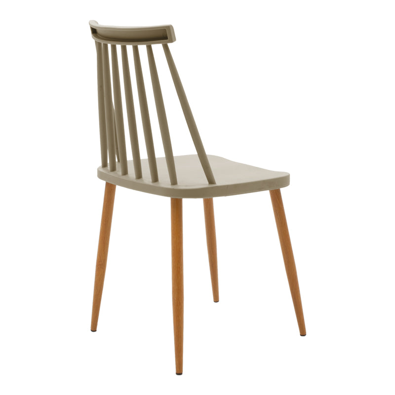 Scaun dining Aurora, Alb-Natural, polipropilena si metal, 42x50x77 cm - Mocha-Natural
