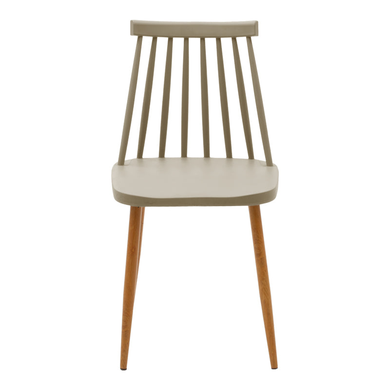 Scaun dining Aurora, Alb-Natural, polipropilena si metal, 42x50x77 cm - Mocha-Natural