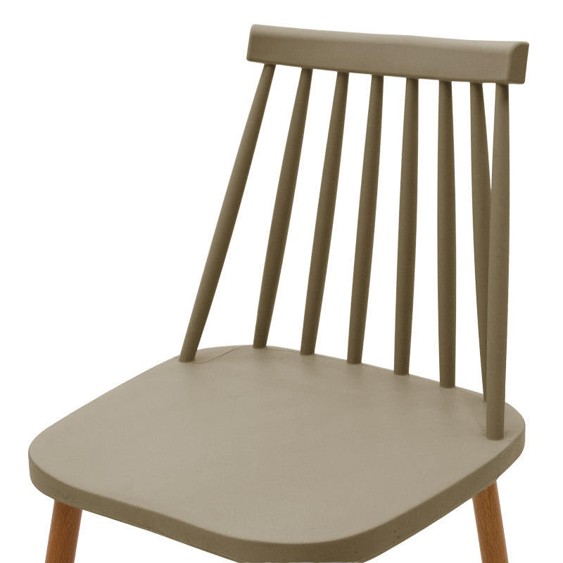 Scaun dining Aurora, Alb-Natural, polipropilena si metal, 42x50x77 cm - Mocha-Natural