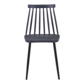 Scaun dining Aurora, Negru, polipropilena si metal, 42x49.5x77 cm, vedere laterală, metal, PP, polipropilenă, pentru living sau bucătărie