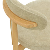 Scaun Luben, stofa si lemn de cauciuc, 53x54x79 cm - Gri