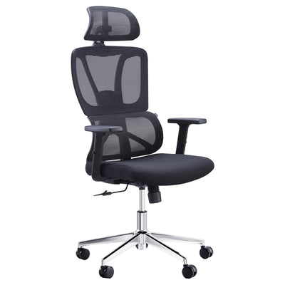 Scaun director birou Aish stofa plasa neagra 64x66x130cm