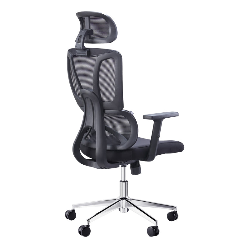 Scaun director birou Aish stofa plasa, neagra, 64x66x130 cm