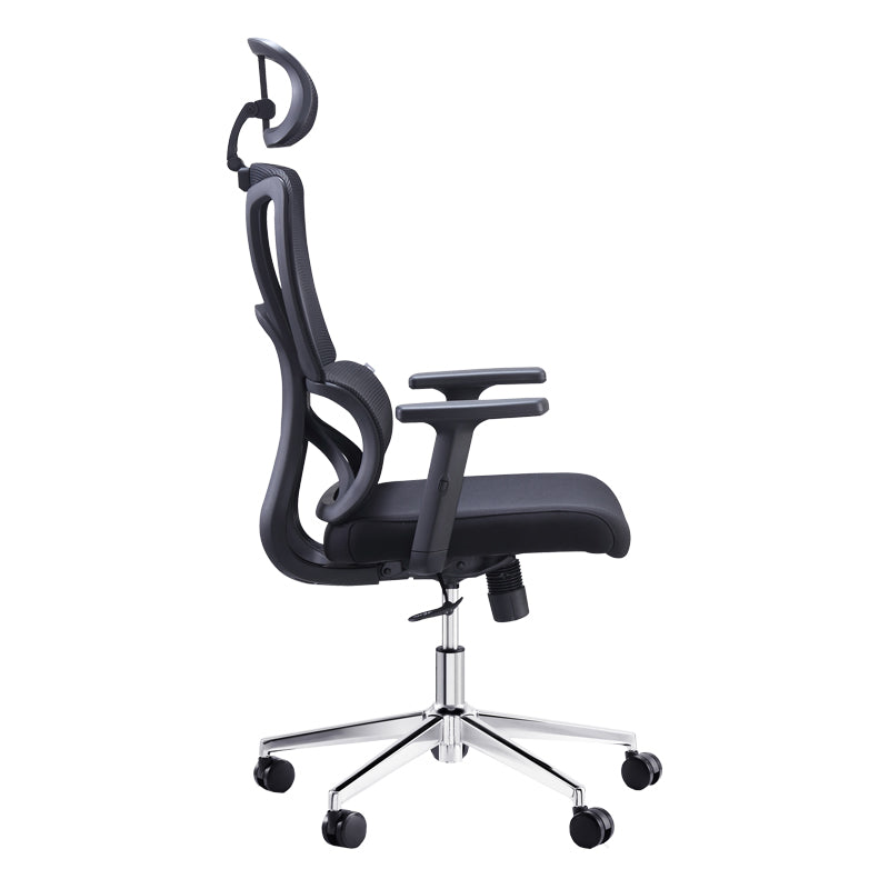 Scaun director birou Aish stofa plasa, neagra, 64x66x130 cm